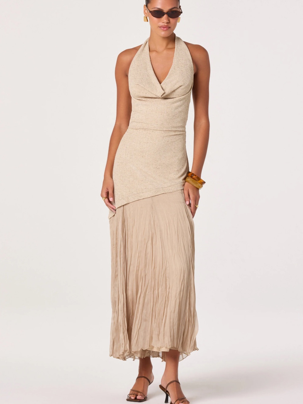 Astr The Label Inez Mixed Media Dress